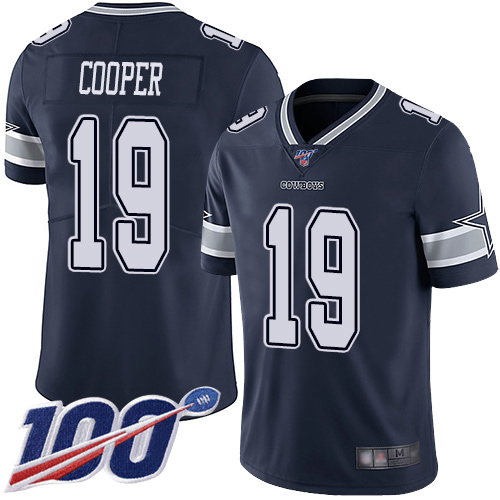 Men Dallas Cowboys Limited Navy Blue Amari Cooper Home #19 100th Season Vapor Untouchable NFL Jersey->women nfl jersey->Women Jersey